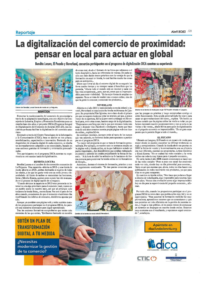 Publireportajes medios locales DICA. La Cuenca del Nalón